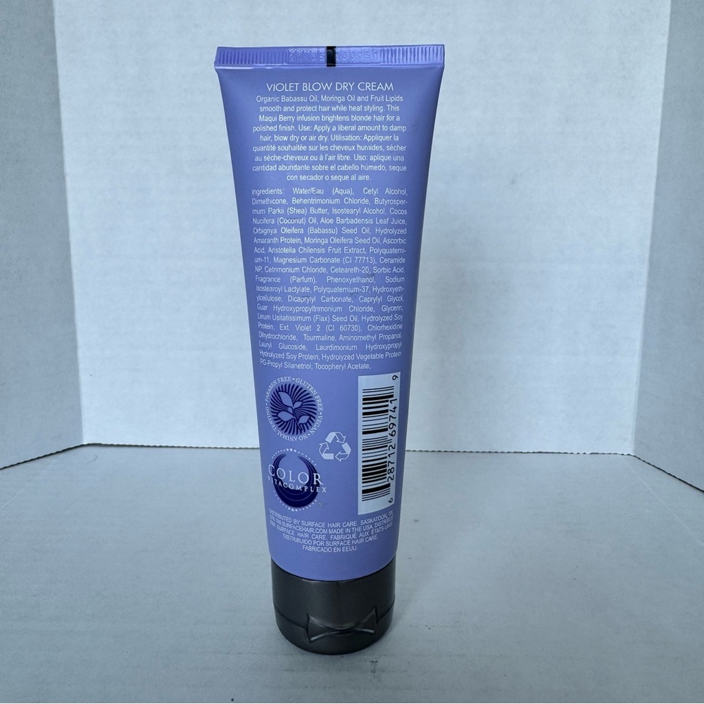 Surface Violet Blow Dry Cream 4oz Blonde Brighten Smooth Protect Vegan Haircare - Picture 4 of 8